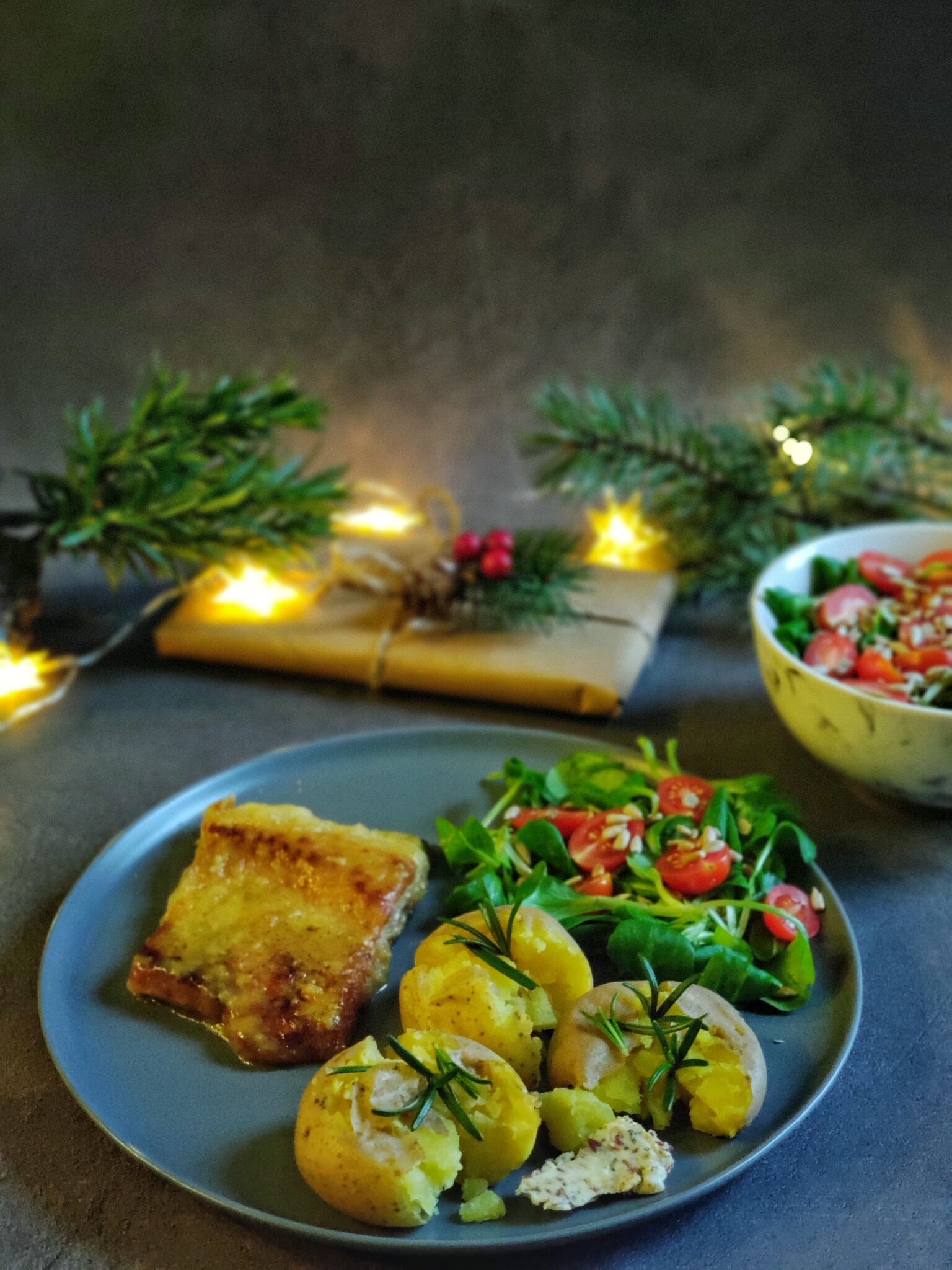 karp pieczony w sosie miodowo-musztardowym